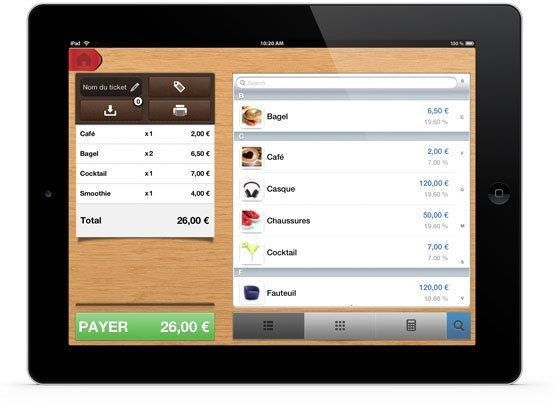 La caisse enregistreuse sur iPad