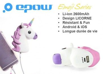 La batterie externe licorne emoji de la marque EPOW®