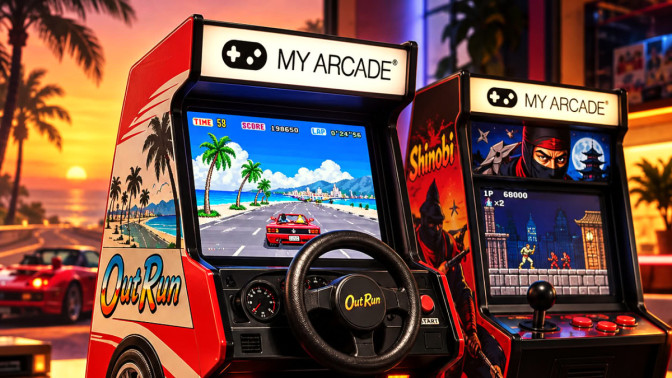 Mini-bornes d'arcade : deux modèles sont en précommande, avec Out Run et Shinobi au programme Mini-bornes d'arcade : deux modèles sont en précommande, avec Out Run et Shinobi au programme